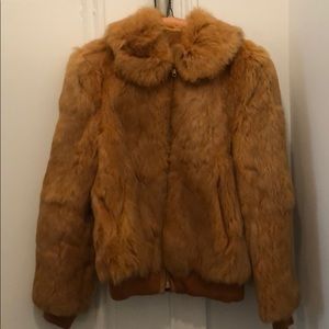 Vintage fur bomber jacket